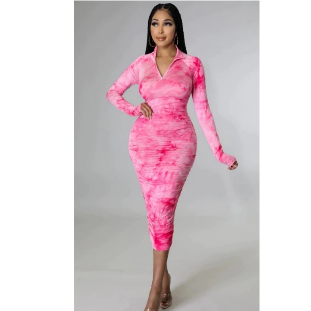 Zipper Semi-Stretch dress